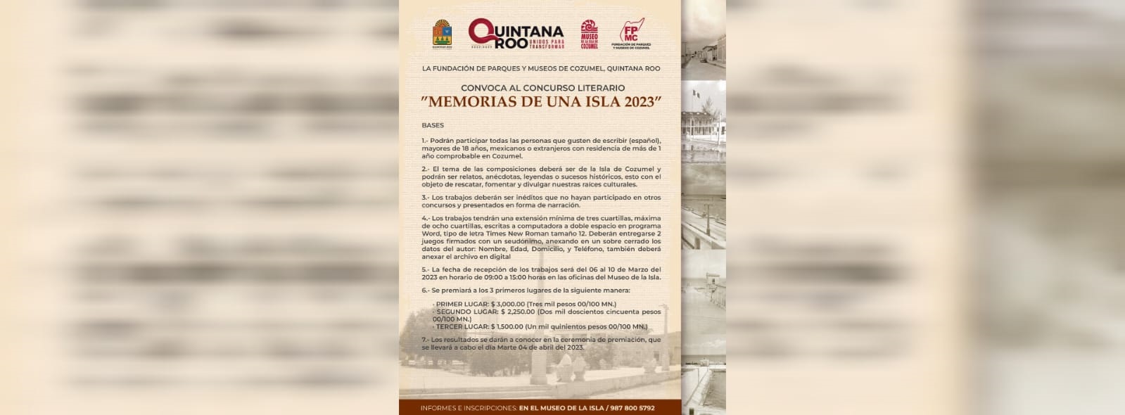 La FPMC convoca al concurso literario “Memorias de una Isla”