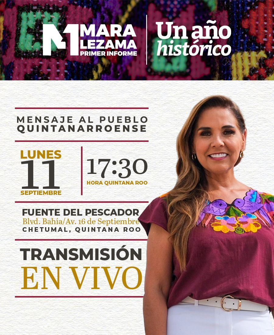 Invita Mara Lezama al Primer Informe de Gobierno
